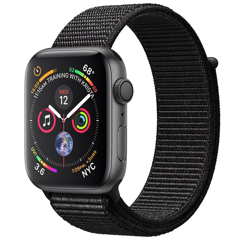 Apple Watch Series 4 44mm GPS Space Black Aluminum Case with Black Sport Loop MU6E2 - 99%