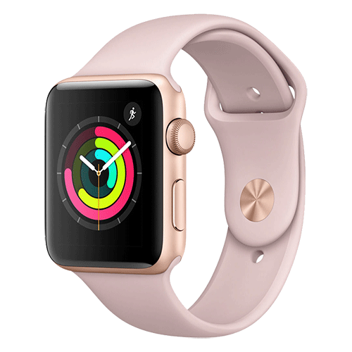 Apple Watch Series 3 38mm Gold Aluminum Case (GPS) Pink Sand Sport Band - MQKW2 New 99%