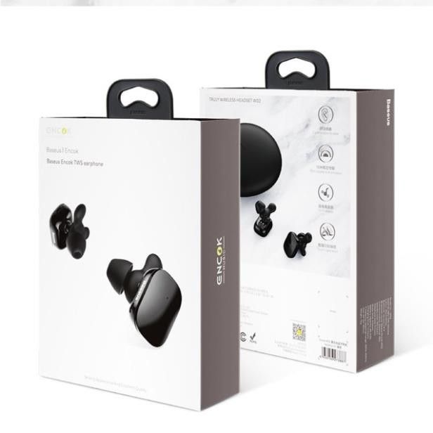 Tai nghe Bluetooth cảm ứng chạm Baseus Encock W02 Touch Earphone - Kết nối cùng lúc 2 thiết bị ( True wireless bluetooth, 4D Stereo)