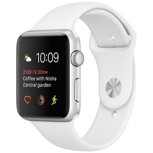 Apple Watch 2 42mm Silver Aluminum Case Sport - White (MNPJ2)