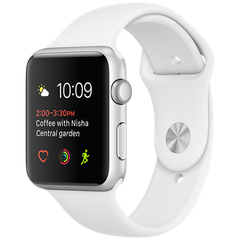 Apple Watch 2 42mm Silver Aluminum Case Sport - White (MNPJ2)