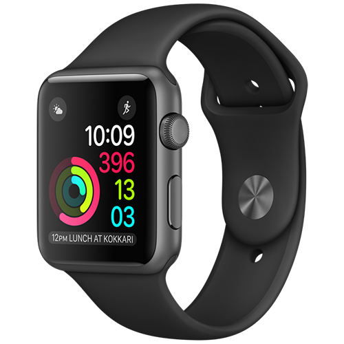 Apple Watch 2 42mm Space Gray Aluminum Case Sport - Black (MP062)