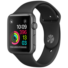 Apple Watch 2 42mm Space Gray Aluminum Case Sport - Black (MP062)