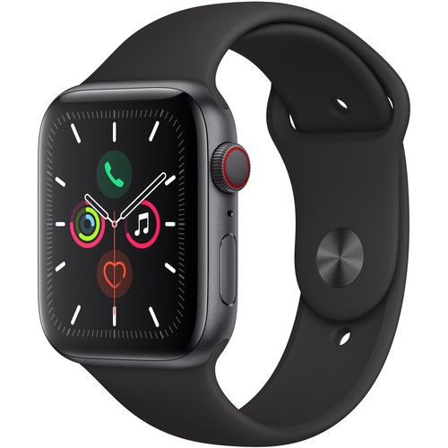 Apple Watch Series 5 (GPS+CELLULAR) Space Grey Aluminium Case with Black Sport Band 44mm