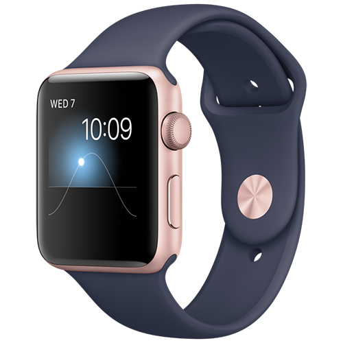 Apple Watch 2 42mm Rose Gold Aluminum Case Sport - Midnight Blue (MNPL2)