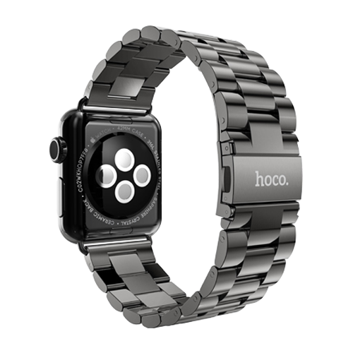 Dây đồng hồ Apple Watch thép không gỉ Hoco 3 Pointers Black (42mm)