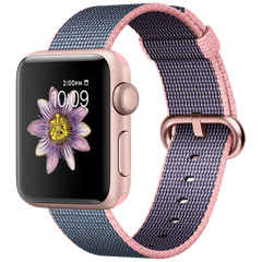 Apple Watch 2 38mm Rose Gold Aluminum Case - Light Pink Woven Nylon (MNP02)