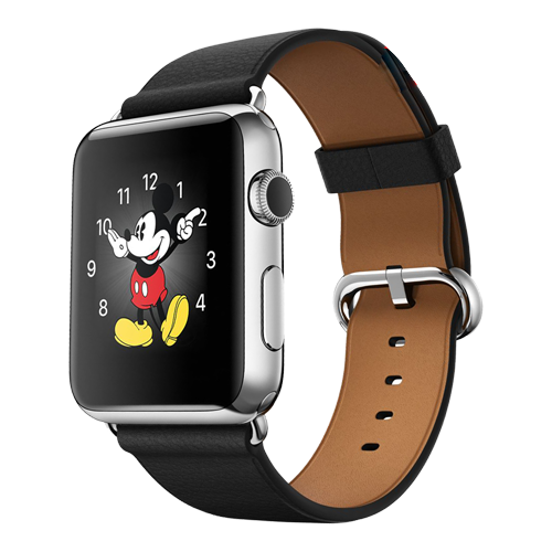 Apple Watch 38mm Stainless Steel Case - Black Classic Buckle (MLE62)