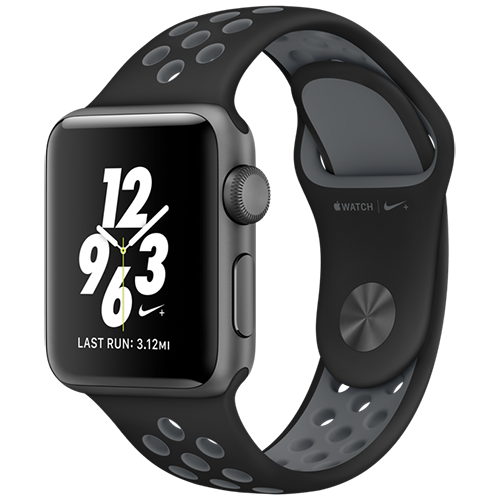 Apple Watch 2 38mm Space Gray Aluminum Case Nike+ Sport - Black/Cool Gray (MNYX2)