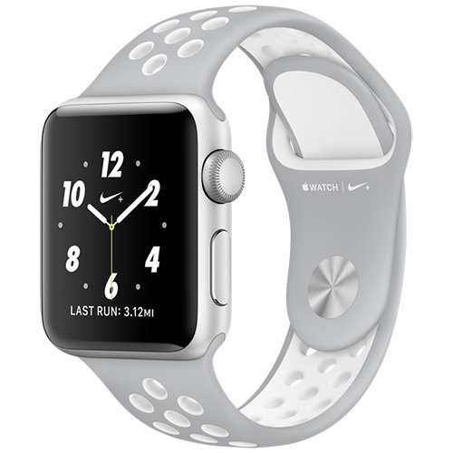 Apple Watch 2 38mm Aluminum Case Nike+ Sport - Silver/White (MNNQ2)