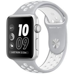 Apple Watch 2 42mm Aluminum Case Nike+ Sport - Silver/White (MNNT2)