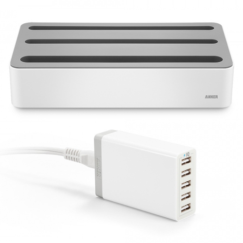 Sạc thông minh đa năng ANKER 5 USB 8A 40W + Hộp đế sạc Station