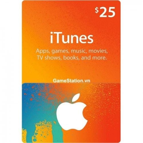 Thẻ iTunes 25$ Mua Ứng Dụng Game