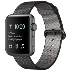 Apple Watch 2 42mm Space Gray Aluminum Case - Black Woven Nylon (MP072)