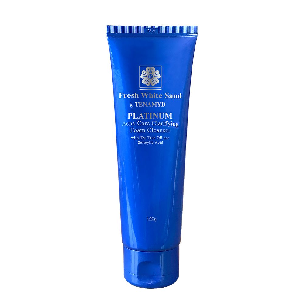 Sữa rửa mặt dành cho da mụn - FRESH WHITE SAND BY TENAMYD PLATINUM ACNE CARE CLARIFYING FOAM CLEANSER/ tuýp/ 120g