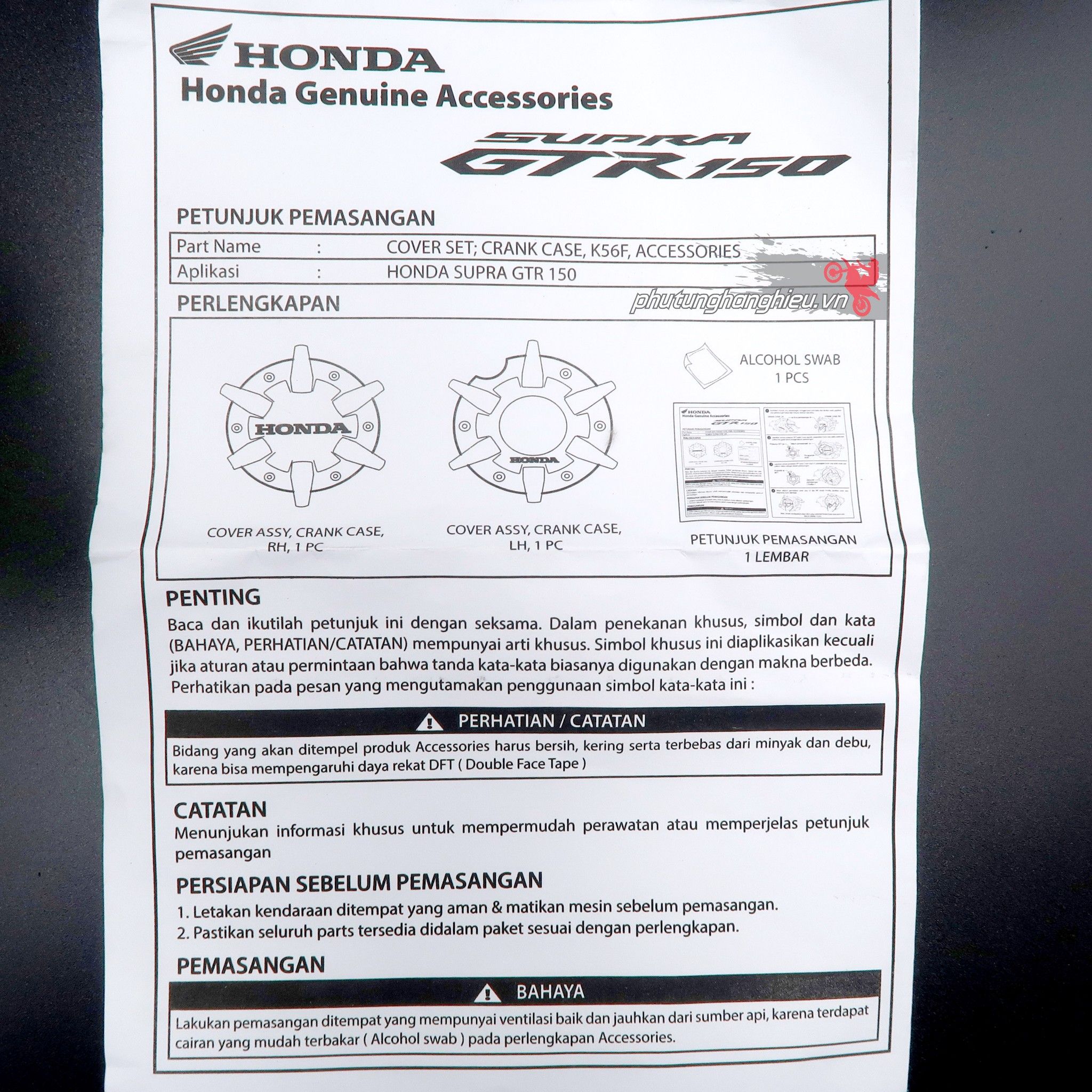 Ốp lốc máy GTR chính hãng Honda Indonesia dành cho Winner/Sonic, CB/CB150.