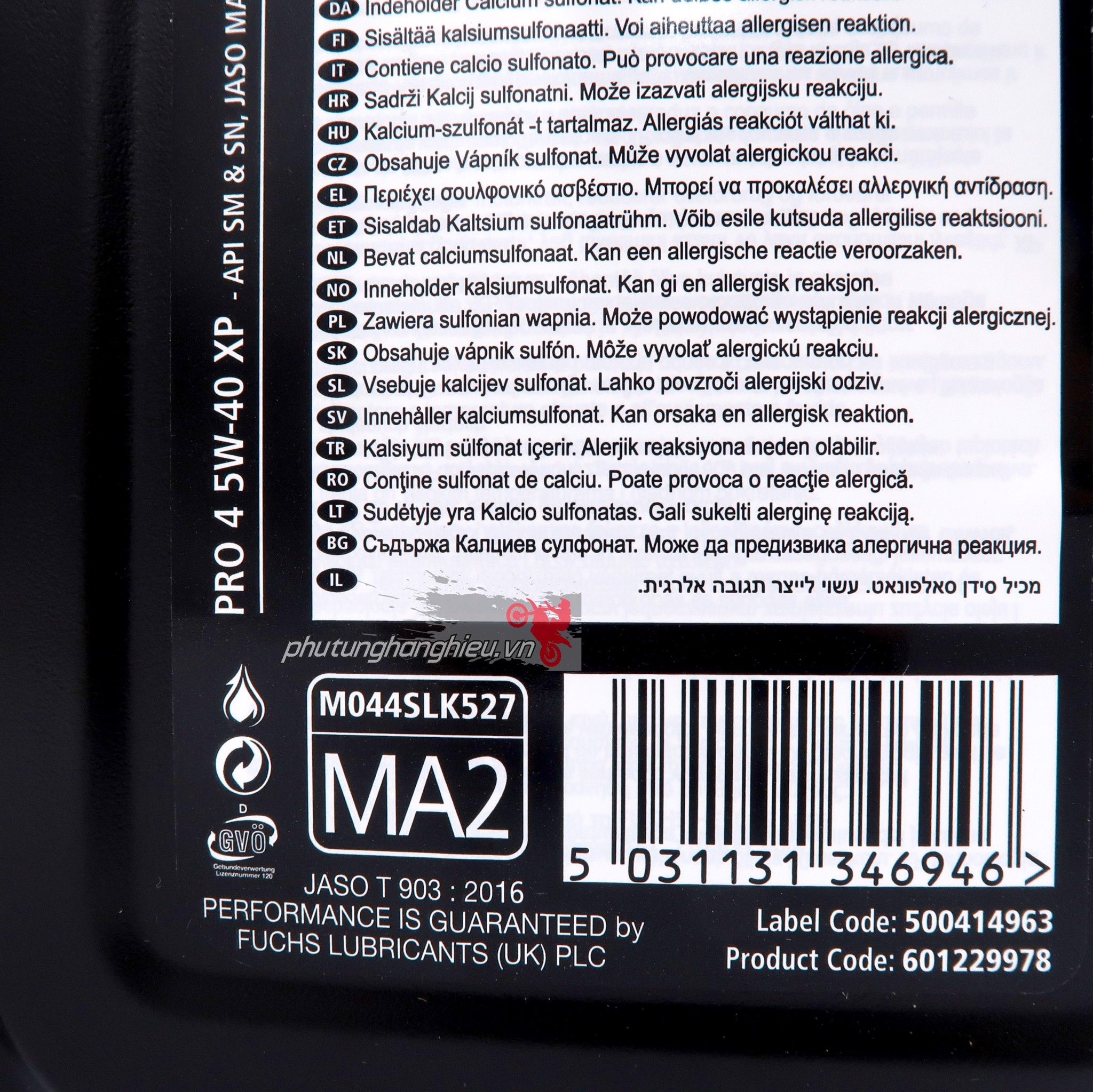 Nhớt Fuchs Silkolene Pro 4 5W-40 XP 4T 1L/1L1/1L3