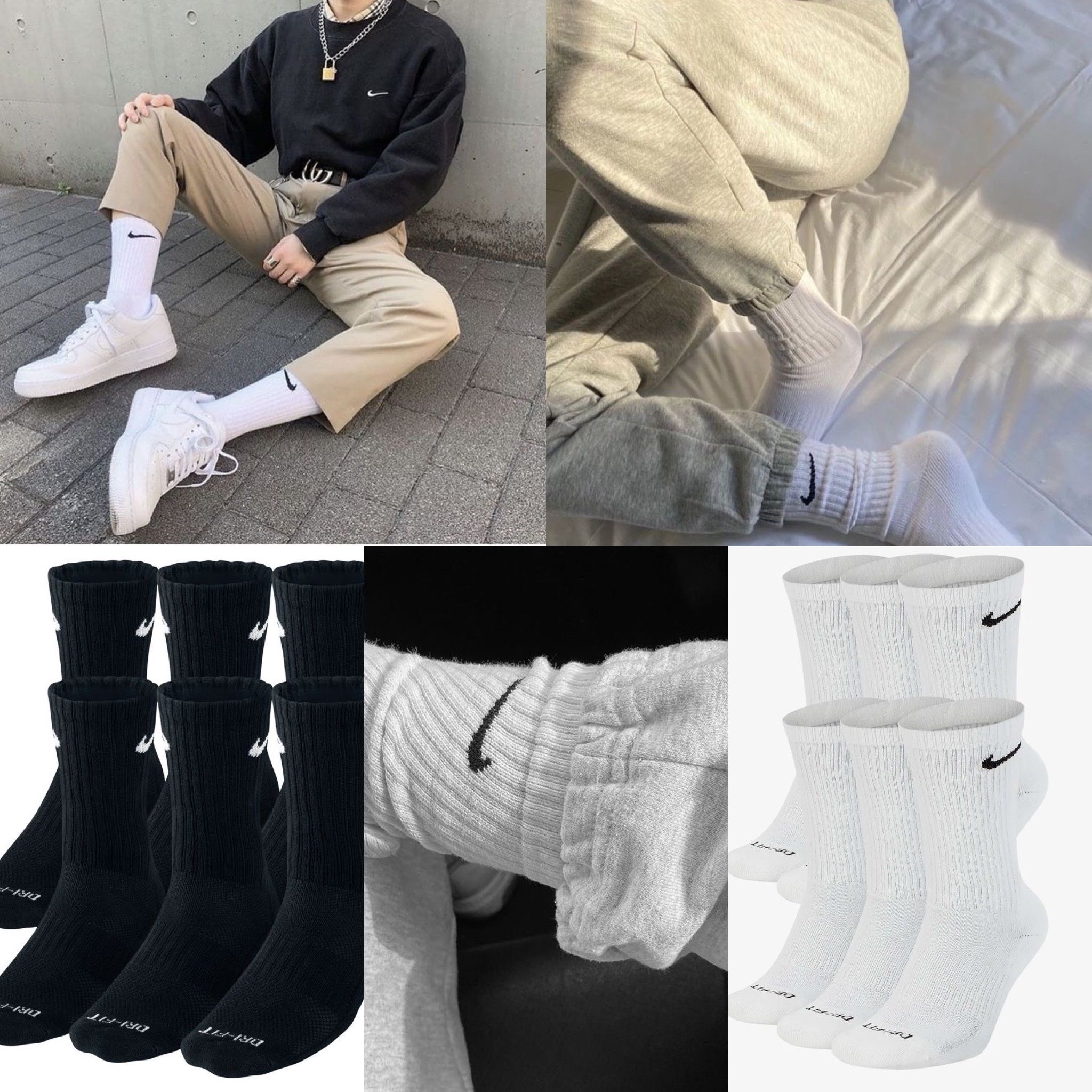 TẤT NIKE CAO CỔ CUSHION CREW SOCKS CHÍNH HÃNG - PACK 3 ĐÔI