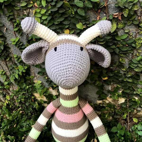  HƯƠU CAO CỔ 7 SẮC CẦU VỒNG CAOCAO- 70 CM - Thú bông bằng len handmade, Thú len nhồi bông Amigurumi, Búp bê len handmade cao cấp NemoToys 