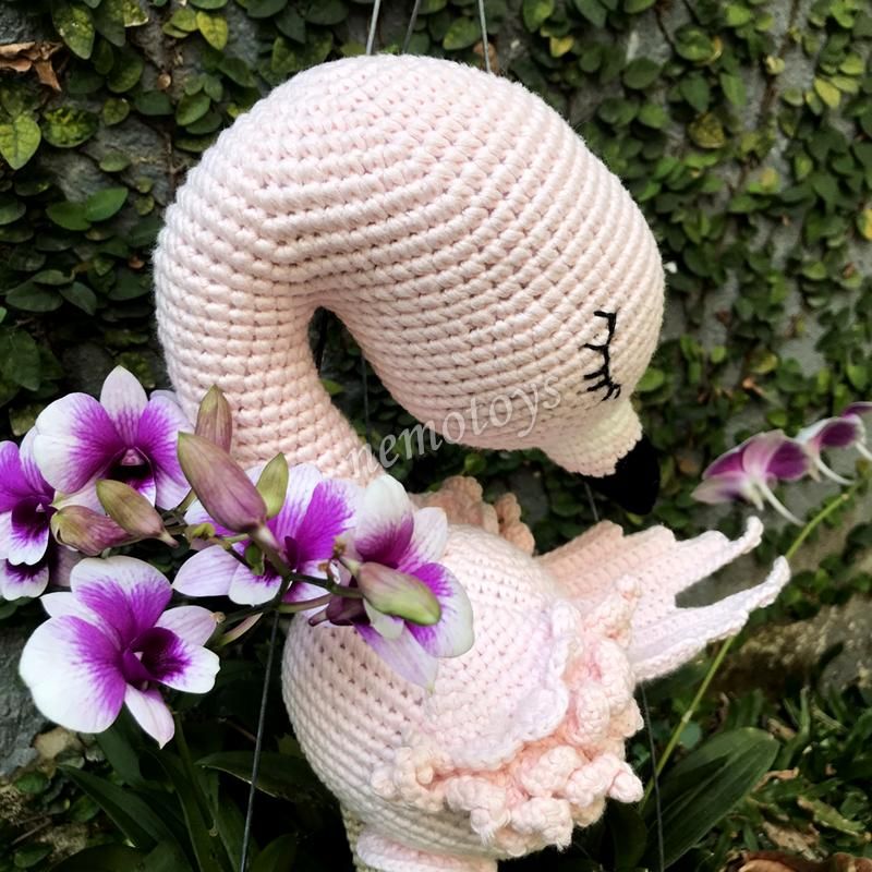  HỒNG HẠC - 40CM - Thú bông bằng len handmade, Thú len nhồi bông Amigurumi, Búp bê len handmade cao cấp NemoToys 