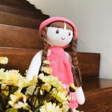  CÔNG CHÚA NÓN HỒNG - 40CM - Búp bê len Amigurumi, Búp bê bằng len handmade NemoToys 