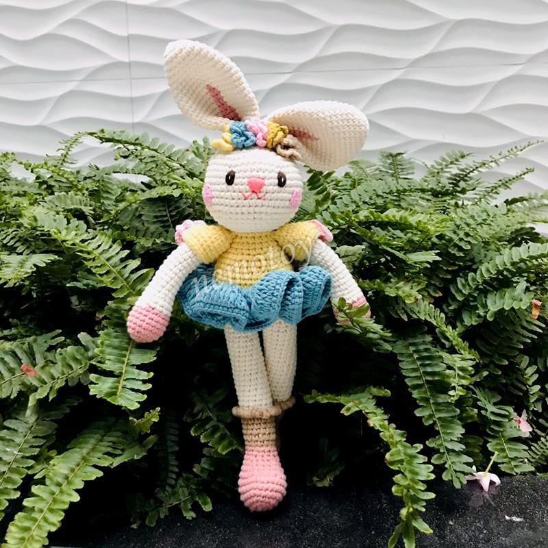 THỎ THIÊN THẦN (40cm) - Thú bông bằng len handmade, Thú len nhồi bông Amigurumi