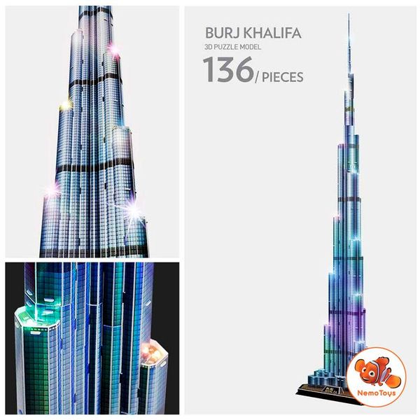  Mô hình giấy 3D CubicFun - Tháp Khalifa (Dubai) - MC133h 