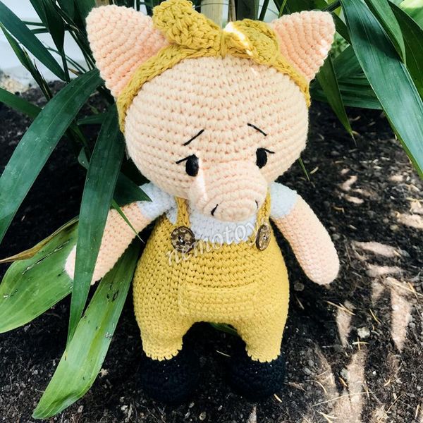  HEO TIỂU THƯ - 30CM - Thú bông bằng len handmade, Thú len nhồi bông Amigurumi, Búp bê len handmade cao cấp NemoToys 