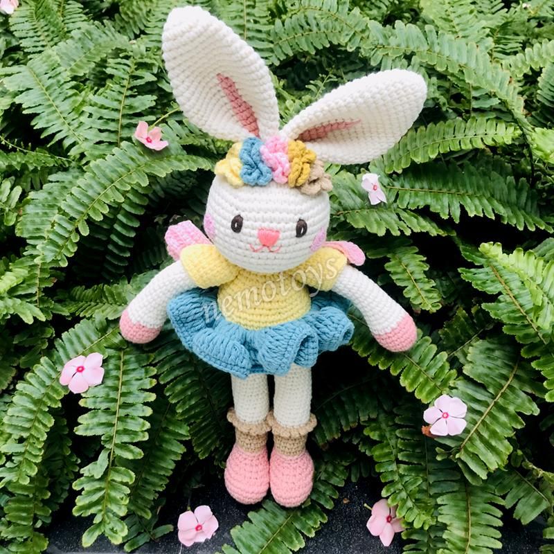 THỎ THIÊN THẦN (40cm) - Thú bông bằng len handmade, Thú len nhồi bông Amigurumi