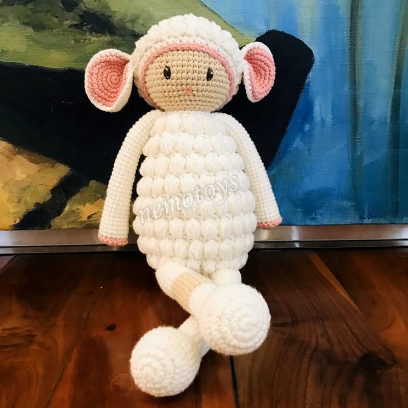  CỪU TRẮNG BOBBY - 45CM - Thú bông bằng len handmade, Thú len nhồi bông Amigurumi, Búp bê len handmade cao cấp NemoToys 