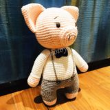  HEO CON ĐÁNG YÊU - 25CM - Thú bông bằng len handmade NemoToys, Thú len nhồi bông Amigurumi 