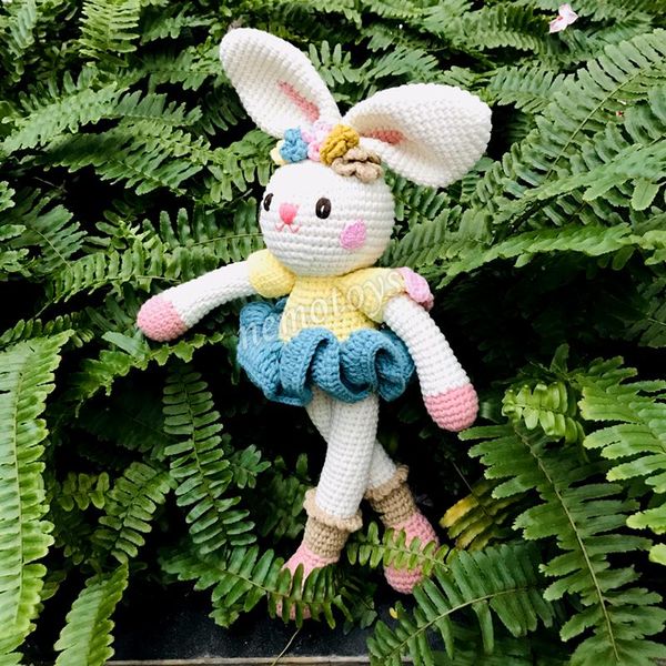  THỎ THIÊN THẦN (40cm) - Thú bông bằng len handmade, Thú len nhồi bông Amigurumi 