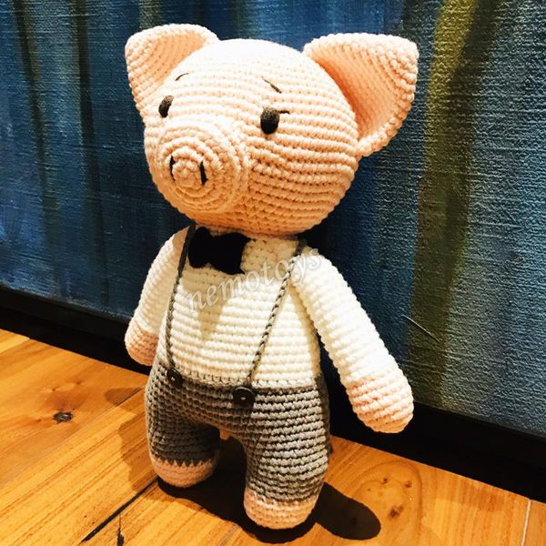  HEO CON ĐÁNG YÊU - 25CM - Thú bông bằng len handmade NemoToys, Thú len nhồi bông Amigurumi 