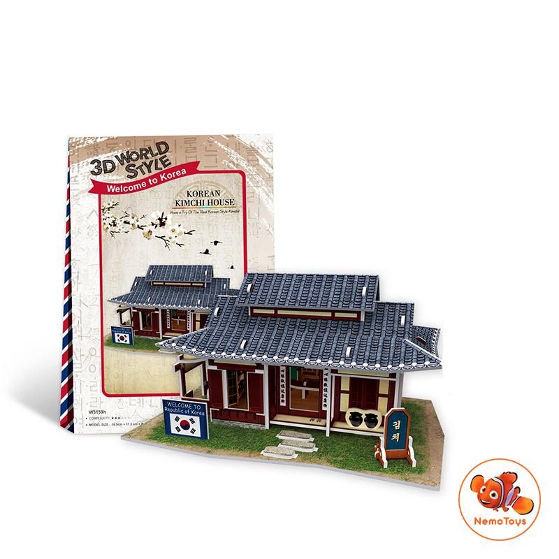  Mô hình giấy 3D CubicFun - Bộ nhà truyền thống Hàn Quốc - Kimchi house- W3159h 