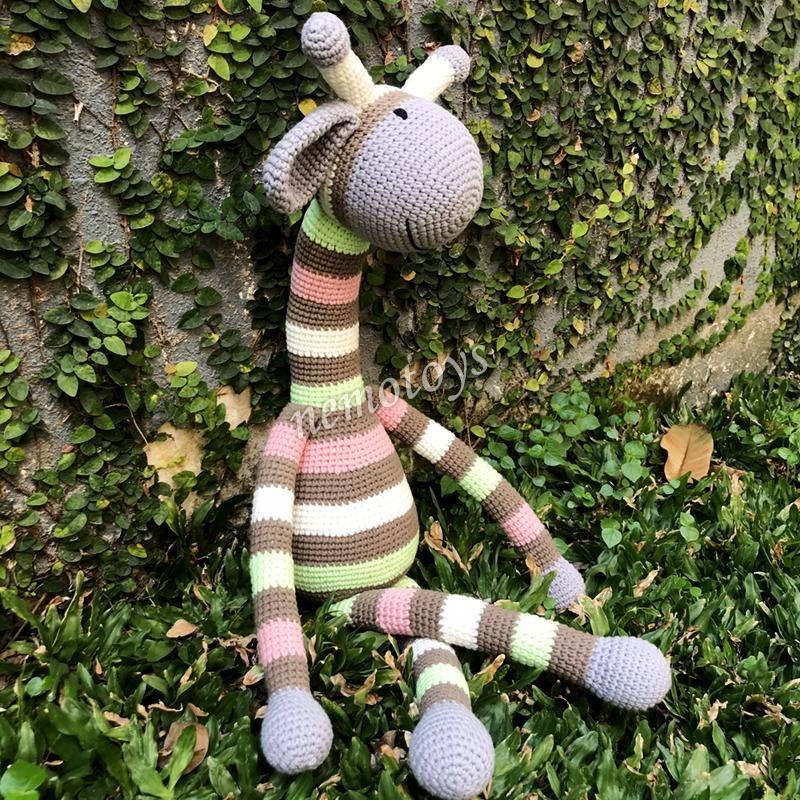HƯƠU CAO CỔ 7 SẮC CẦU VỒNG CAOCAO- 70 CM - Thú bông bằng len handmade, Thú len nhồi bông Amigurumi, Búp bê len handmade cao cấp NemoToys