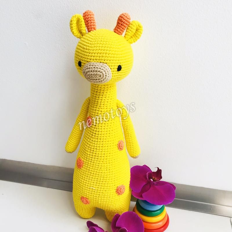  HƯƠU CAO CỔ CHÂN LÙN ( 40CM ) -Thú bông bằng len handmade, Thú len nhồi bông Amigurumi, Búp bê len handmade cao cấp NemoToys 