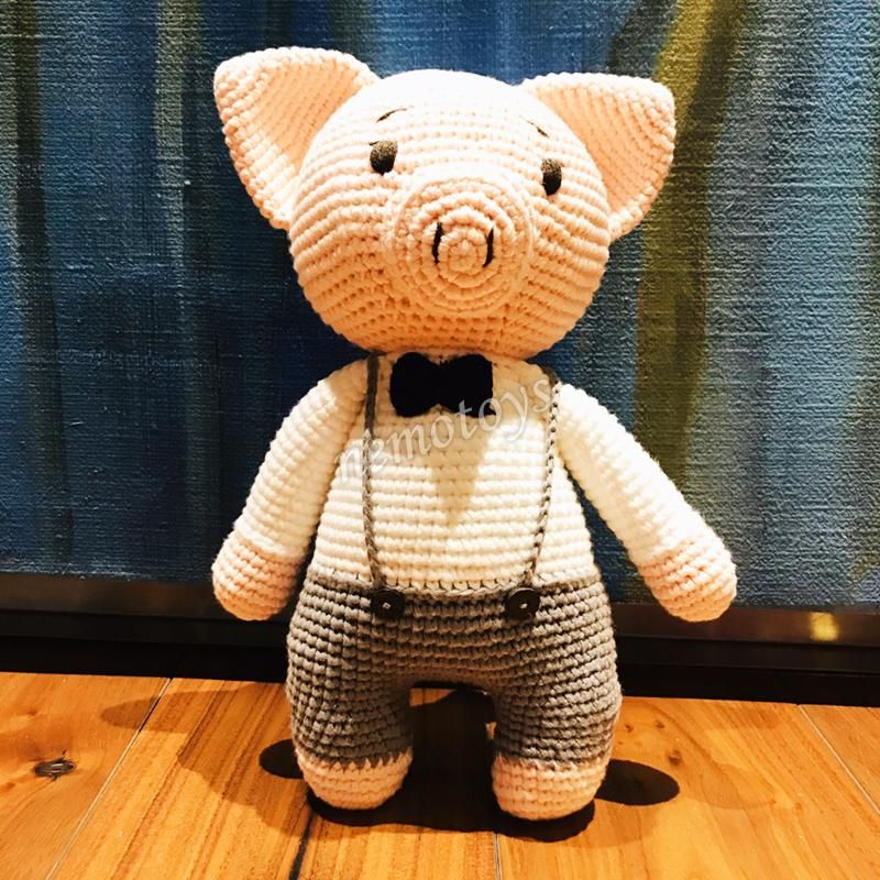  HEO CON ĐÁNG YÊU - 25CM - Thú bông bằng len handmade NemoToys, Thú len nhồi bông Amigurumi 