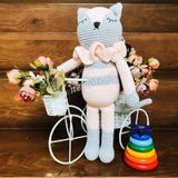  MÈO QUÝ TỘC - 35CM - Thú bông bằng len handmade, Thú len nhồi bông Amigurumi, Búp bê len handmade cao cấp NemoToys 