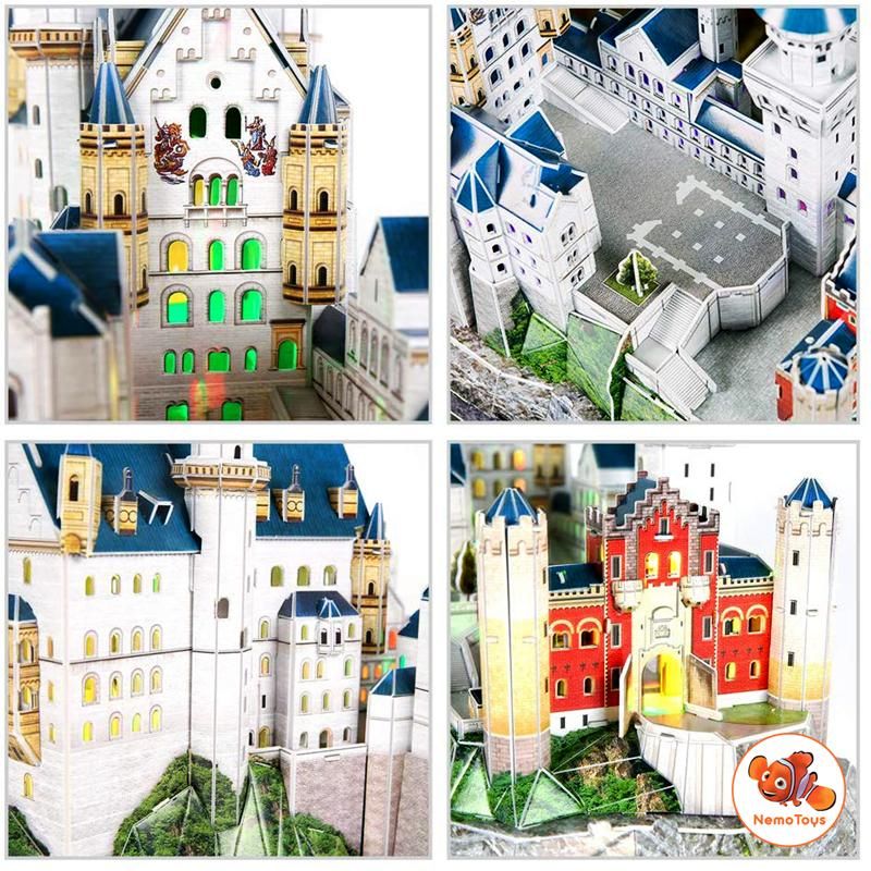 Mô hình giấy 3D CubicFun - Led lâu đài cổ tích Đức - Neuschwanstein castle (L174h)