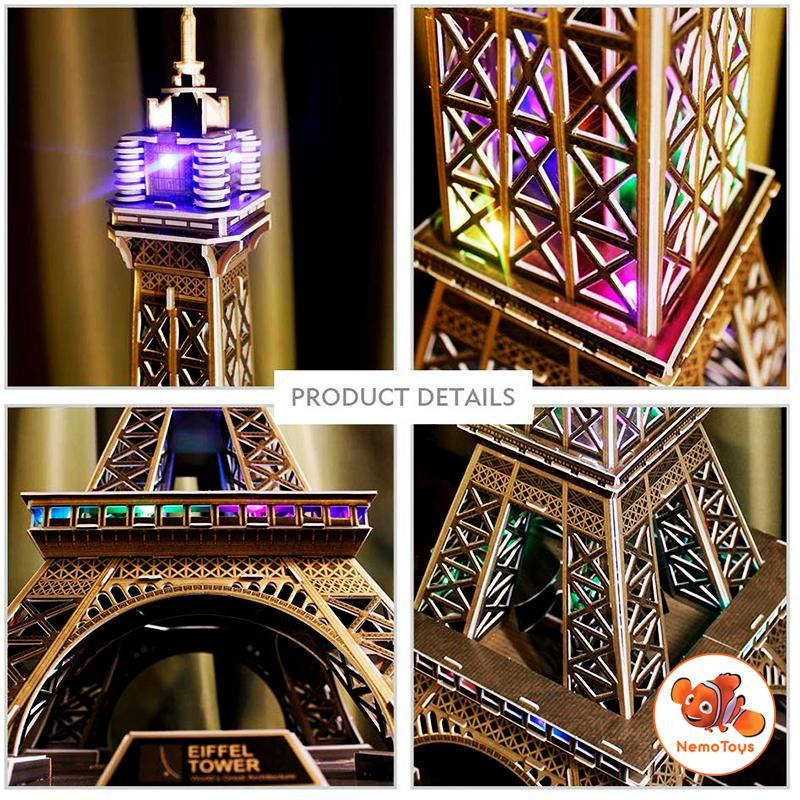 Mô hình giấy 3D CubicFun - Tháp Eiffel - Pháp (MC091h)