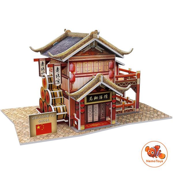  Mô hình giấy 3D CubicFun - Bộ nhà truyền thống Trung Quốc -Longxiang Tavern- W3131h 
