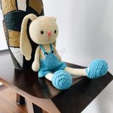  THỎ CON TINH NGHỊCH - 35CM - Thú bông bằng len handmade, Thú len nhồi bông Amigurumi, Búp bê len handmade cao cấp NemoToys 