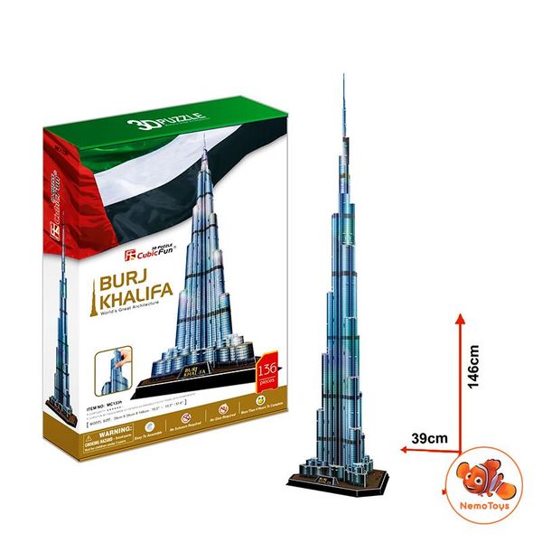  Mô hình giấy 3D CubicFun - Tháp Khalifa (Dubai) - MC133h 