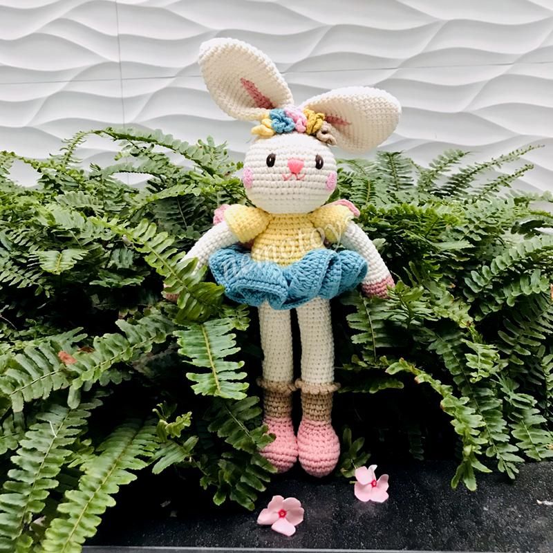 THỎ THIÊN THẦN (40cm) - Thú bông bằng len handmade, Thú len nhồi bông Amigurumi