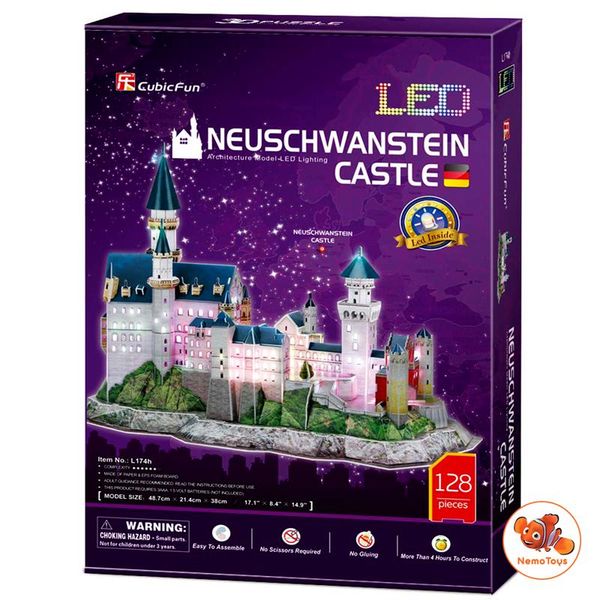  Mô hình giấy 3D CubicFun - Led lâu đài cổ tích Đức - Neuschwanstein castle (L174h) 