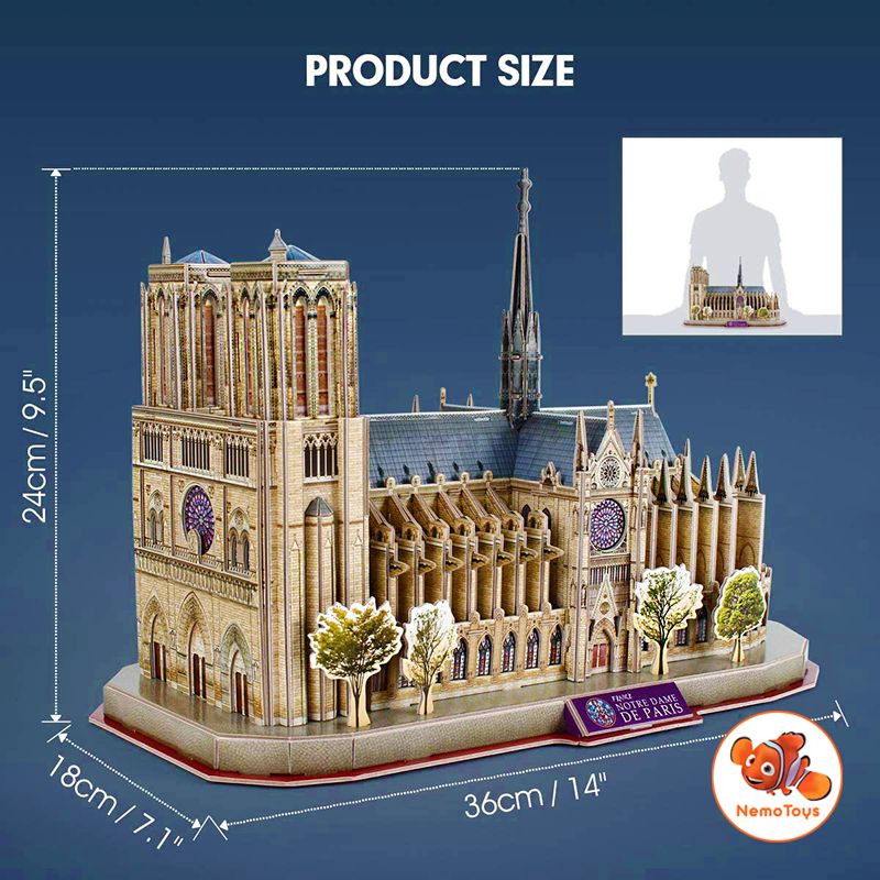 Đồ chơi Cubic Fun - Xếp hình 3D - Nhà Thờ Đức Bà Paris DS0986h