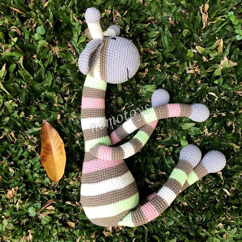 HƯƠU CAO CỔ 7 SẮC CẦU VỒNG CAOCAO- 70 CM - Thú bông bằng len handmade, Thú len nhồi bông Amigurumi, Búp bê len handmade cao cấp NemoToys