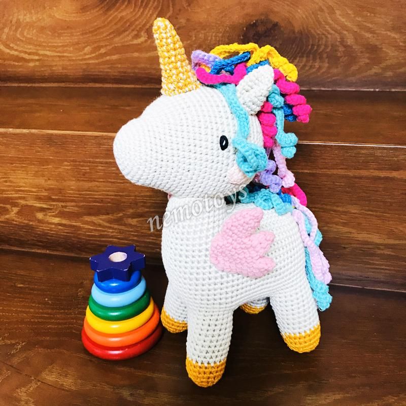  KỲ LÂN SẮC MÀU - 30CM - Thú bông bằng len handmade, Thú len nhồi bông Amigurumi, Búp bê len handmade cao cấp NemoToys 