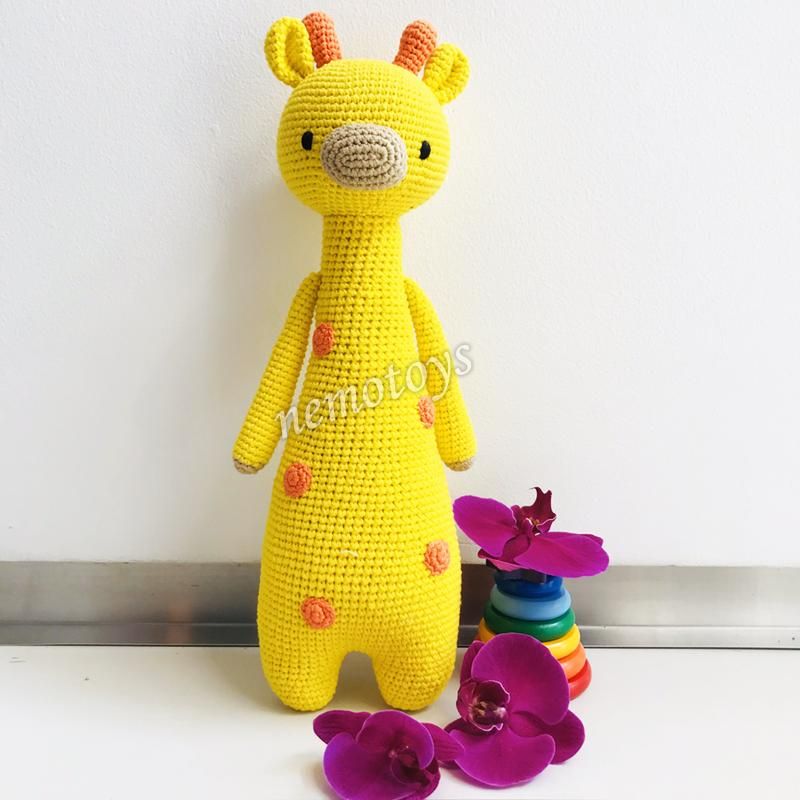  HƯƠU CAO CỔ CHÂN LÙN ( 40CM ) -Thú bông bằng len handmade, Thú len nhồi bông Amigurumi, Búp bê len handmade cao cấp NemoToys 