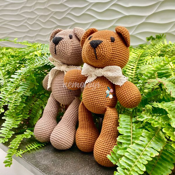  GẤU NƠ - Thú bông bằng len handmade, Thú len Amigurumi, Búp bê len handmade 